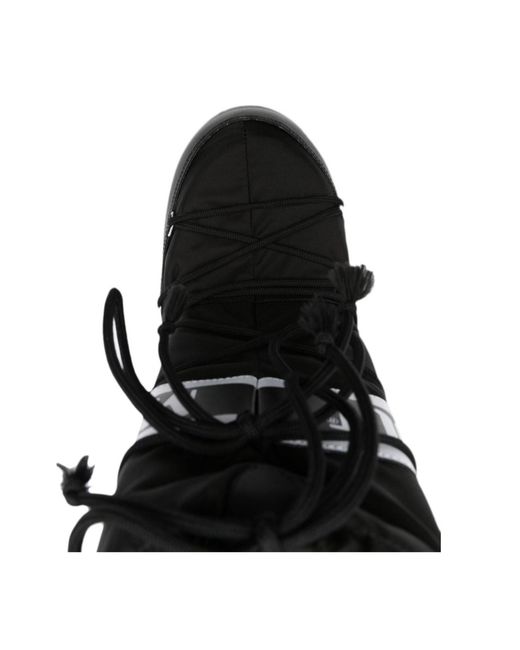 Moon Boot Black Icon Logo Printed Lace-Up Boots for men
