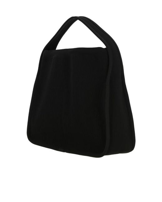 Alexander Wang Black Ryan Ribbed Knit Large Tote Bag