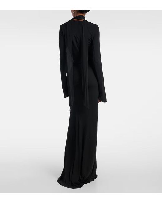 The Attico Black Cutout Crêpe Maxi Dress