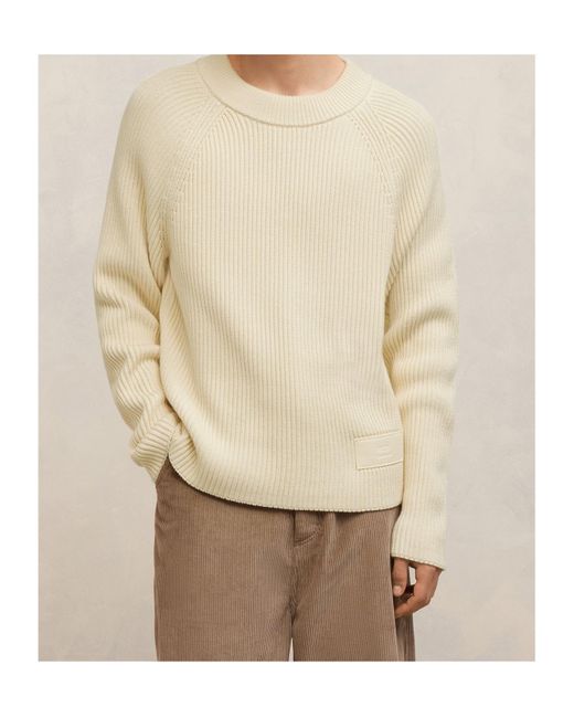 AMI Natural Ami Crewneck Knitted Jumper for men