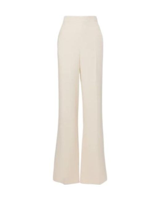 Valentino White Cady Couture Silk Flared Pants