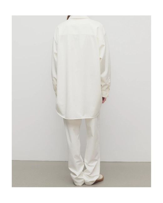 The Row White Neriah High-Waisted Tailored Pants