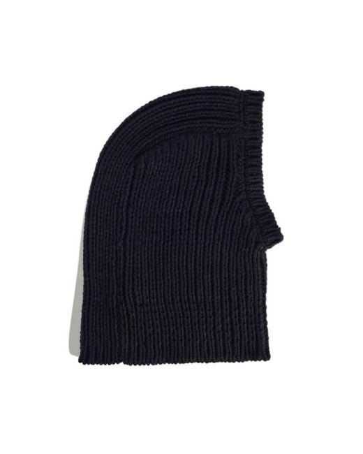 Y-3 Blue Logo Embroidered Knitted Hood for men