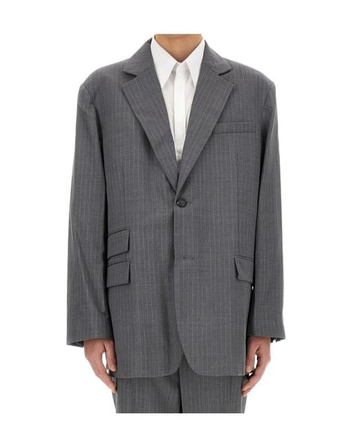 Helmut Lang Gray Single-Breasted Tailored Blazer for men