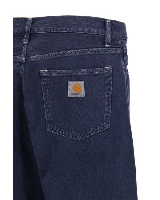 Carhartt Blue Landon Logo-Patch Tapered Jeans for men