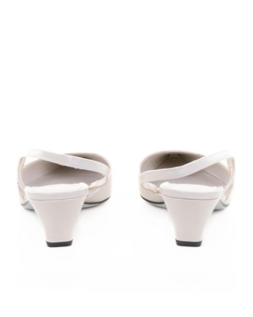 Roberto Festa White Slingback Pointed Toe Pumps
