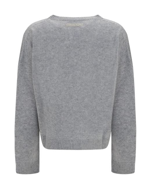 Fabiana Filippi Gray Long-Sleeved Sweater