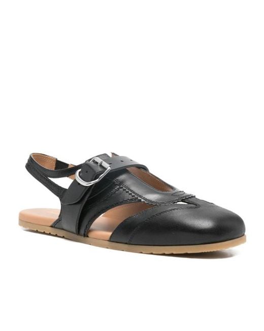 Dries Van Noten Black Open-Toe Flat Sandals for men