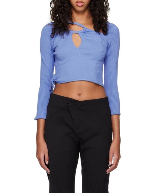 OTTOLINGER Blue Cut-Out-Detailing Knitted Top