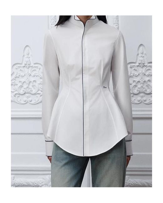 Dior White Christian Fitted Blouse