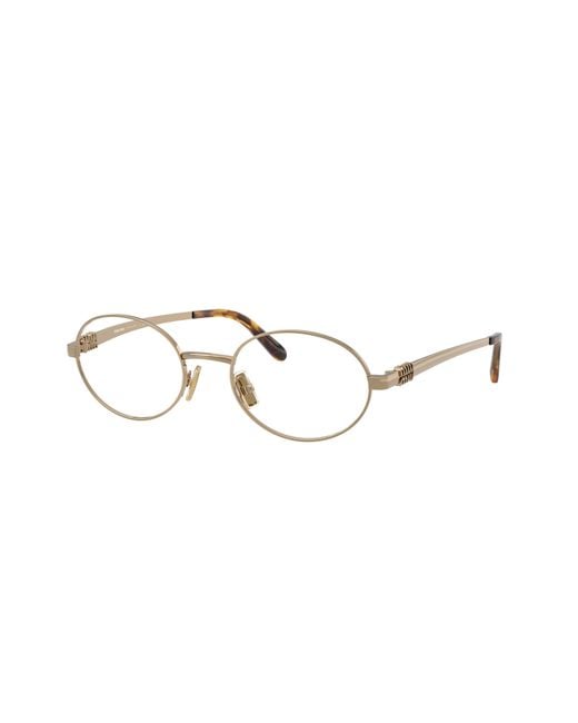 Miu Miu White Eyewear Oval Frame Glasses