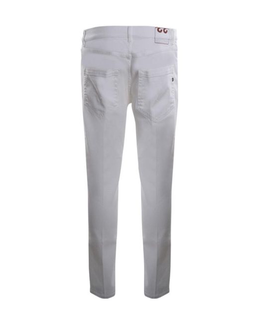 Dondup Gray Mid-Rise Slim-Fit Jeans for men