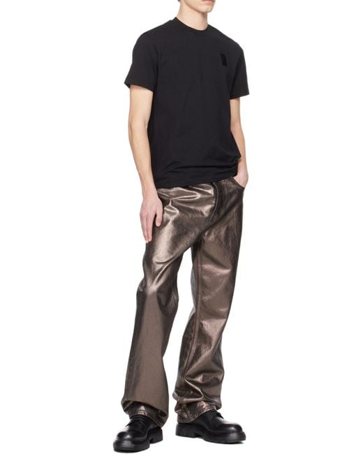 Ferragamo Black Ferragamo Logo Patch Crewneck T-Shirt for men