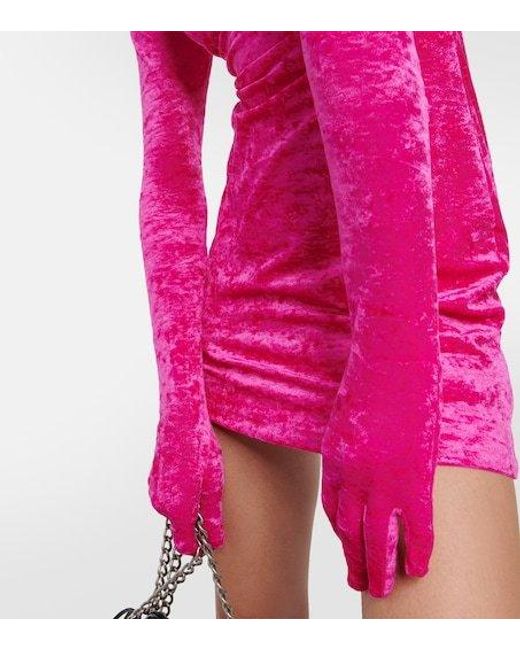 Vetements Pink Velvet Minidress