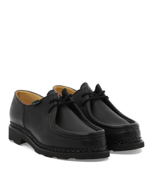 Paraboot Black Lace-Up Moccasins