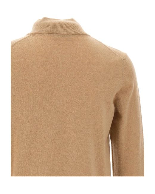 Kangra Cashmere Natural Kangra High Neck Zip Knitwear for men