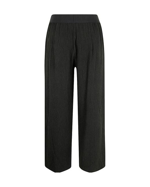 Maria Calderara Black Pinstripe Wide Leg Pants