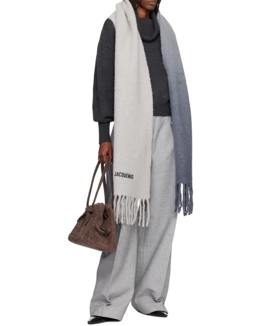 Jacquemus Gray Logo Scarf