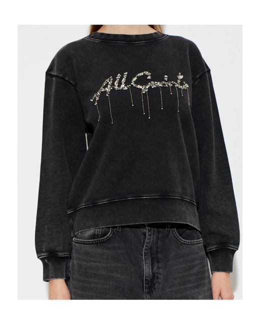 AllSaints Blue Crew Neck Long-Sleeved Sweatshirt