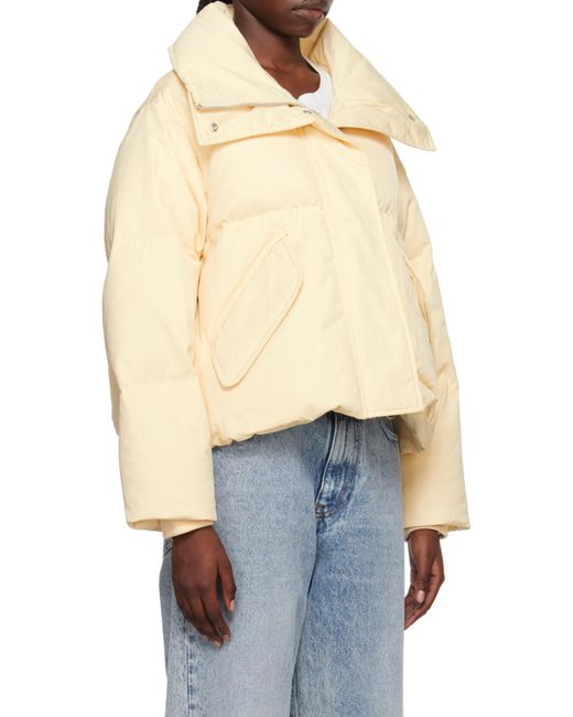 MM6 by Maison Margiela Blue Logo Quilted Down Jacket