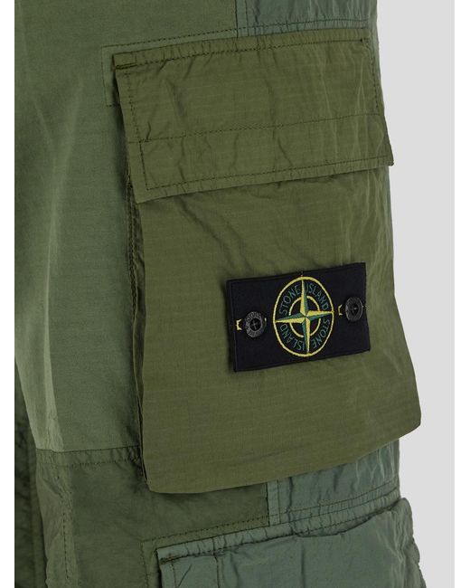 Stone Island Green Compass Badge Utility Pants for men