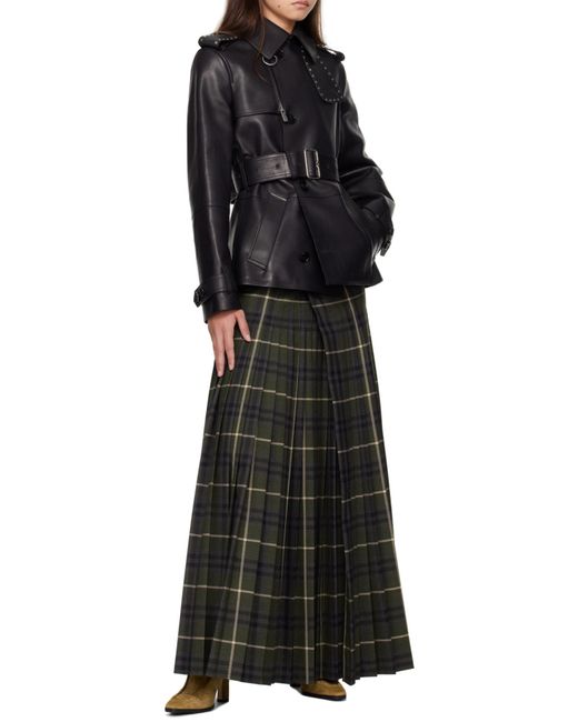 Burberry Black Belted Collared Trench Jacket