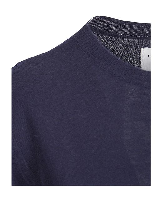 Extreme Cashmere Blue Crew Neck Wool Blend Knit Sweater