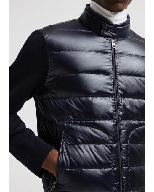 Moncler Blue Zip-Up Padded Jacket for men