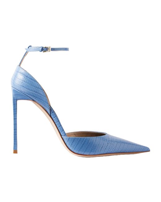 Tom Ford Blue Snake-Effect Leather Pumps