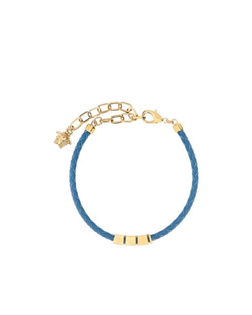 Versace Metallic Greca Braided Bracelet for men