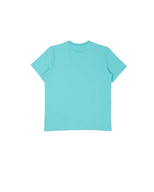 MSGM Blue Round-Necked Logo T-Shirt
