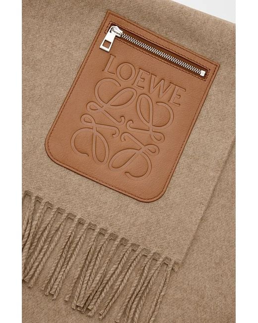 Loewe White Anagram Embossed Zipped Scarf