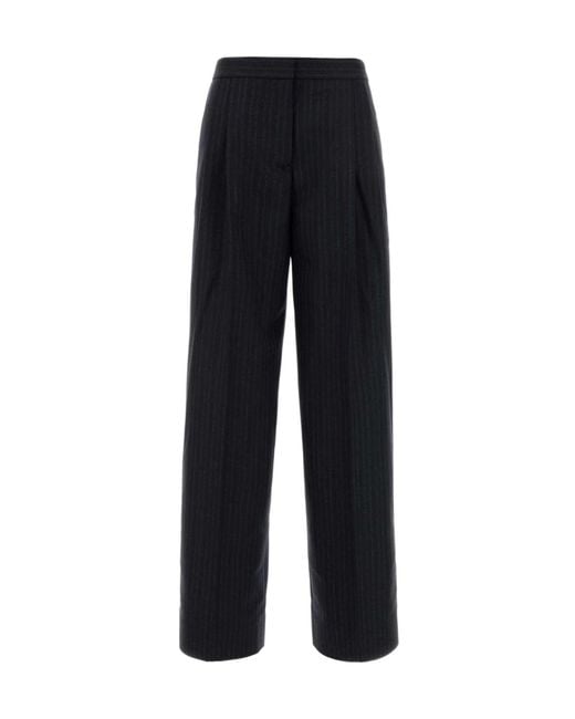 Jil Sander Blue Striped Casual Trousers