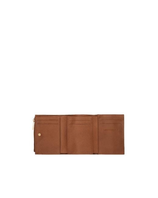 Longchamp Brown Zipped Compact Wallet