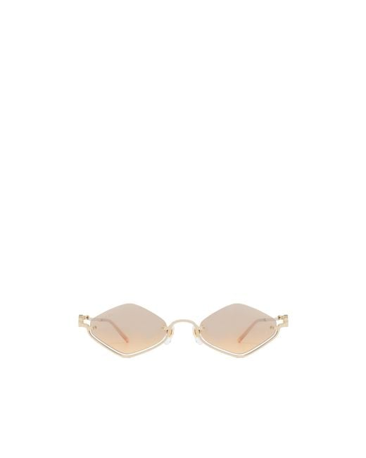 Gucci White Eyewear Geometric Frame Sunglasses