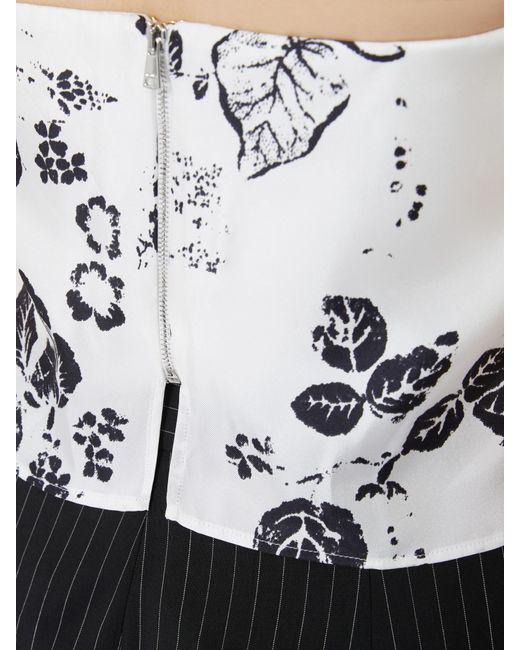 Max Mara White Printed Silk Corset Top
