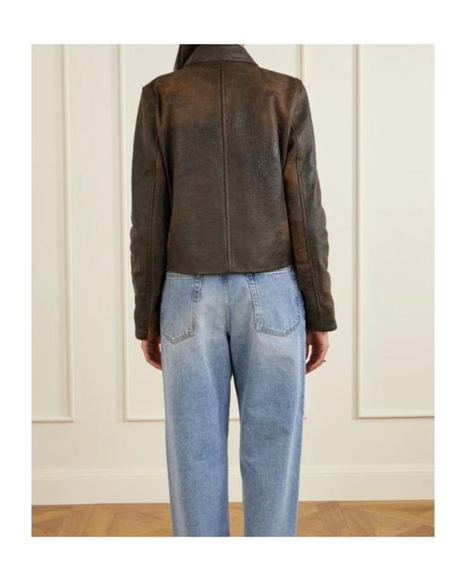 Jonathan Simkhai Green Textured-Leather Jacket