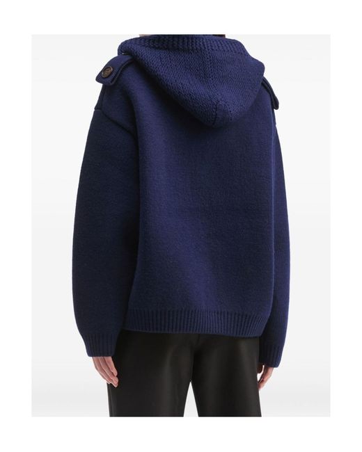 ShuShu/Tong Blue Logo-Embroidered Knitted Jacket