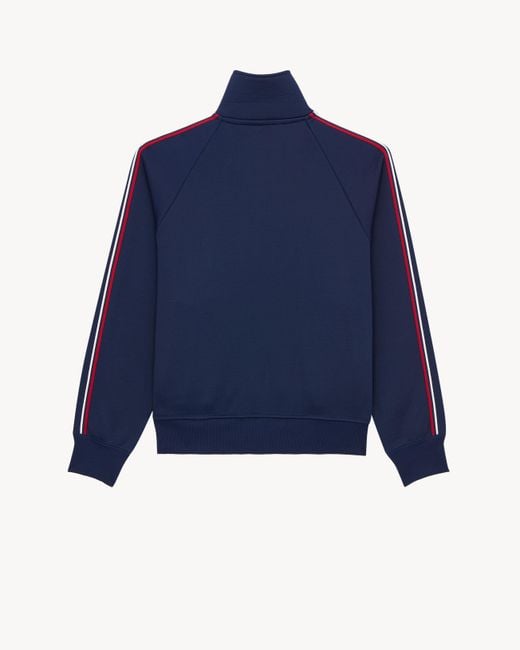 Saint Laurent Blue Zip-Up Track Jacket for men