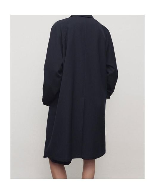 The Row Blue Single-Breasted Long Coat