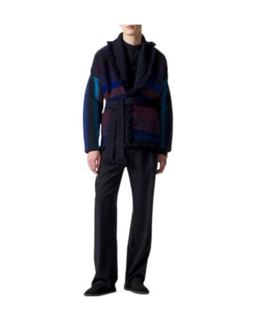 Giorgio Armani Blue Minimalist Knit Cardigan for men