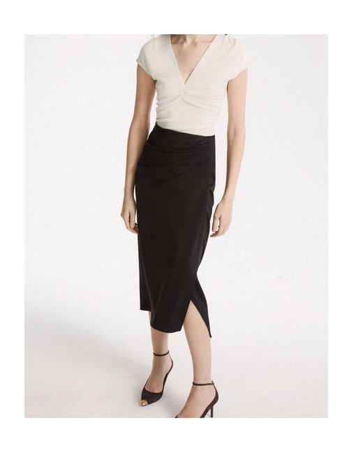 Marella Black Draped Skirt
