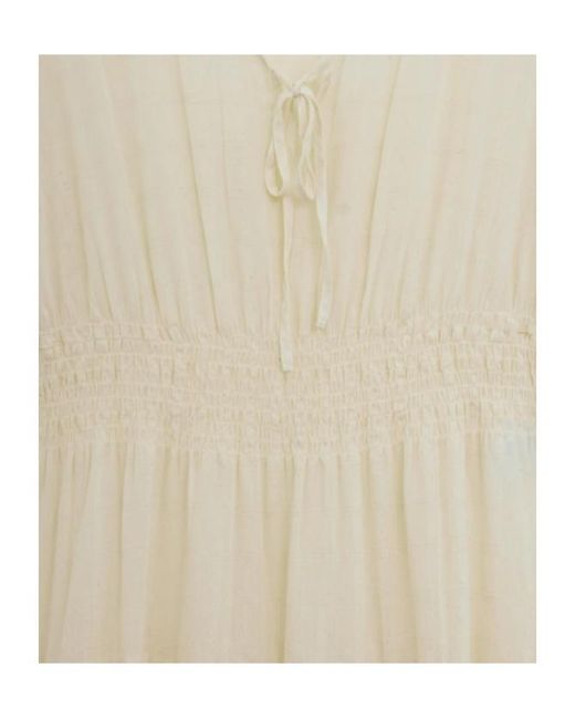 Aspesi White Lace-Up Detail Dress