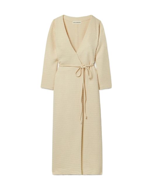Mara Hoffman Natural Tiffany Textured Organic Cotton-Blend Wrap Dress