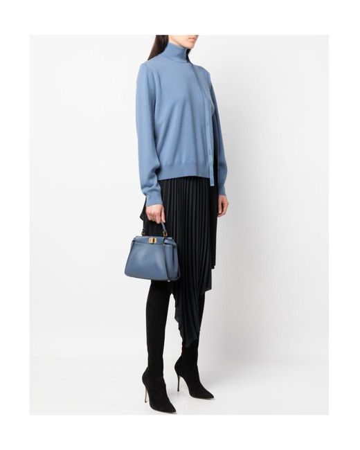 Fendi Blue Peekaboo Mini Shoulder Bag