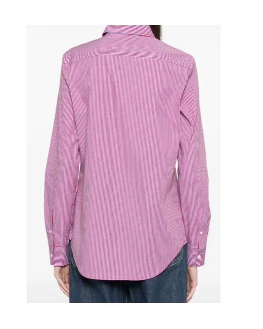 Polo Ralph Lauren Pink Logo-Embroidered Striped Shirt