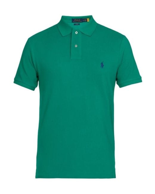 Ralph Lauren Green Polo Logo Embroidered Short-Sleeved Polo Shirt for men