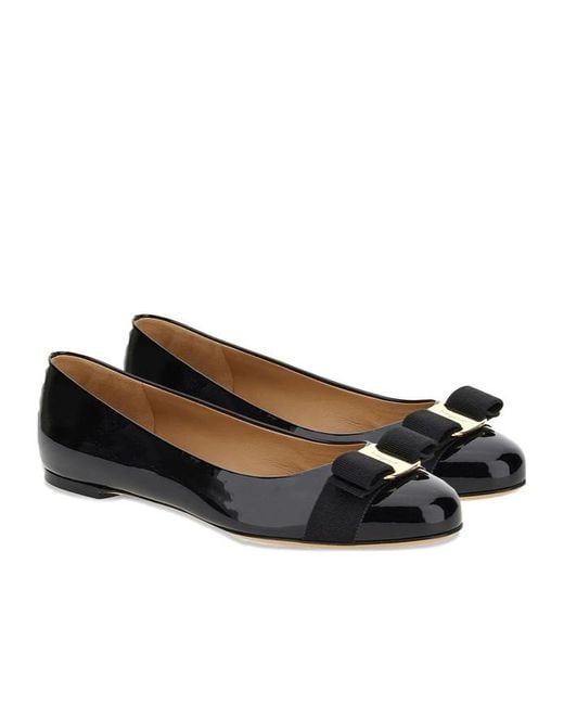 Ferragamo Black Varina Ballerina Shoes