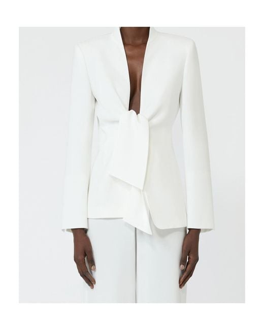 Max Mara White Tie-Front Blazer