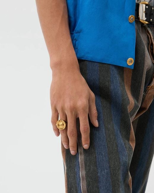 Versace Metallic Medusa Signet Ring for men